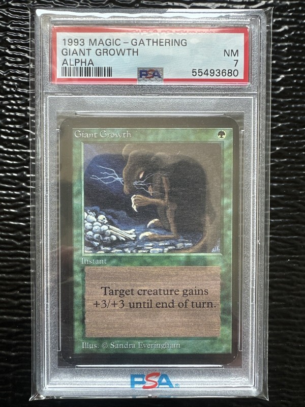 Magic The Gathering Alpha Giant Growth PSA 7 Near Mint
