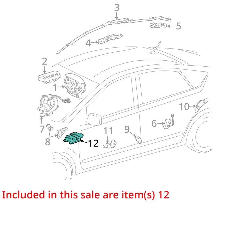 Unidad de módulo de control de bolsa de aire de airbag Toyota Prius 2006-2009 OEM Foto 4 de 4