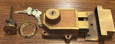 Vintage Heavy Brass Segal Deadbolt Door Lock With Double Locking Mechanism