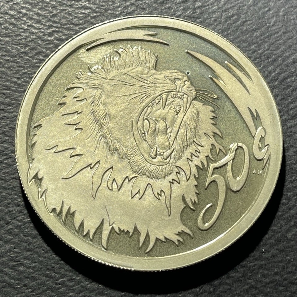 South Africa 2000 50 Cents Silver Coin : Lion - Predator of Africa ...