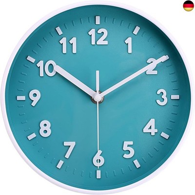 8 Inch Silent Wall Clock Easy Readable Big Numbers Non Ticking Round Stylish