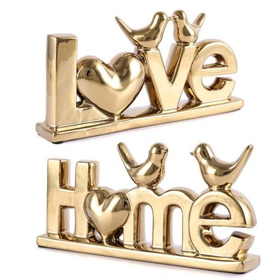 Love Sign Decor,Gold Room Decor Aesthetic, Knick Knack Shelf,Bird Decor, Boho...