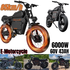 CHEEVALRY GT20 6000W Electric Motorcycle 60V 43AH 20*4.5" Fat tire E-bike US
