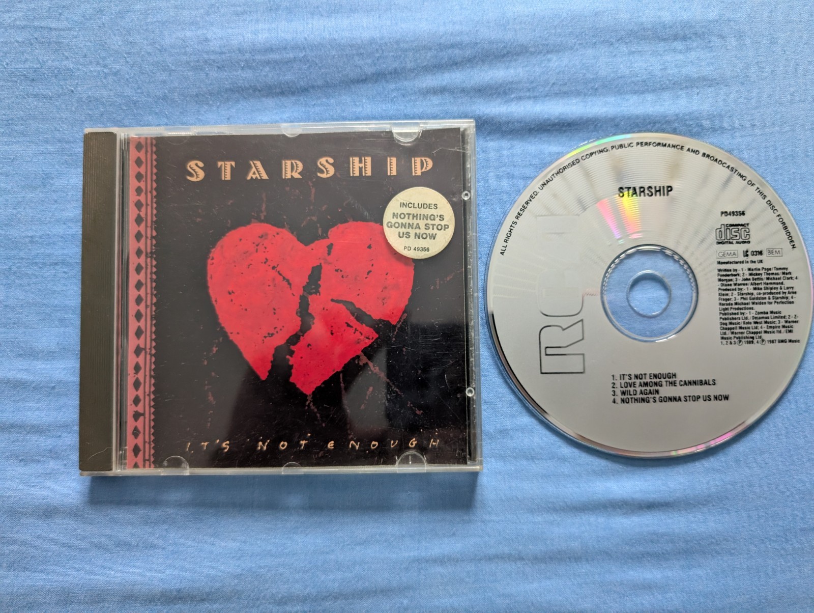 Starship  - It's Not Enough  CD 1989 In Very Good Condition
