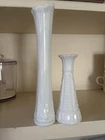 Set Of Two Milk glass Vintage Vases