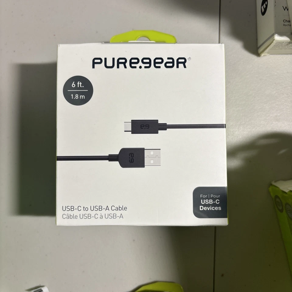 Puregear 6ft. USB-C To USB-A Cable for USB-C Devices - Black Brand New - Image 2 of 4