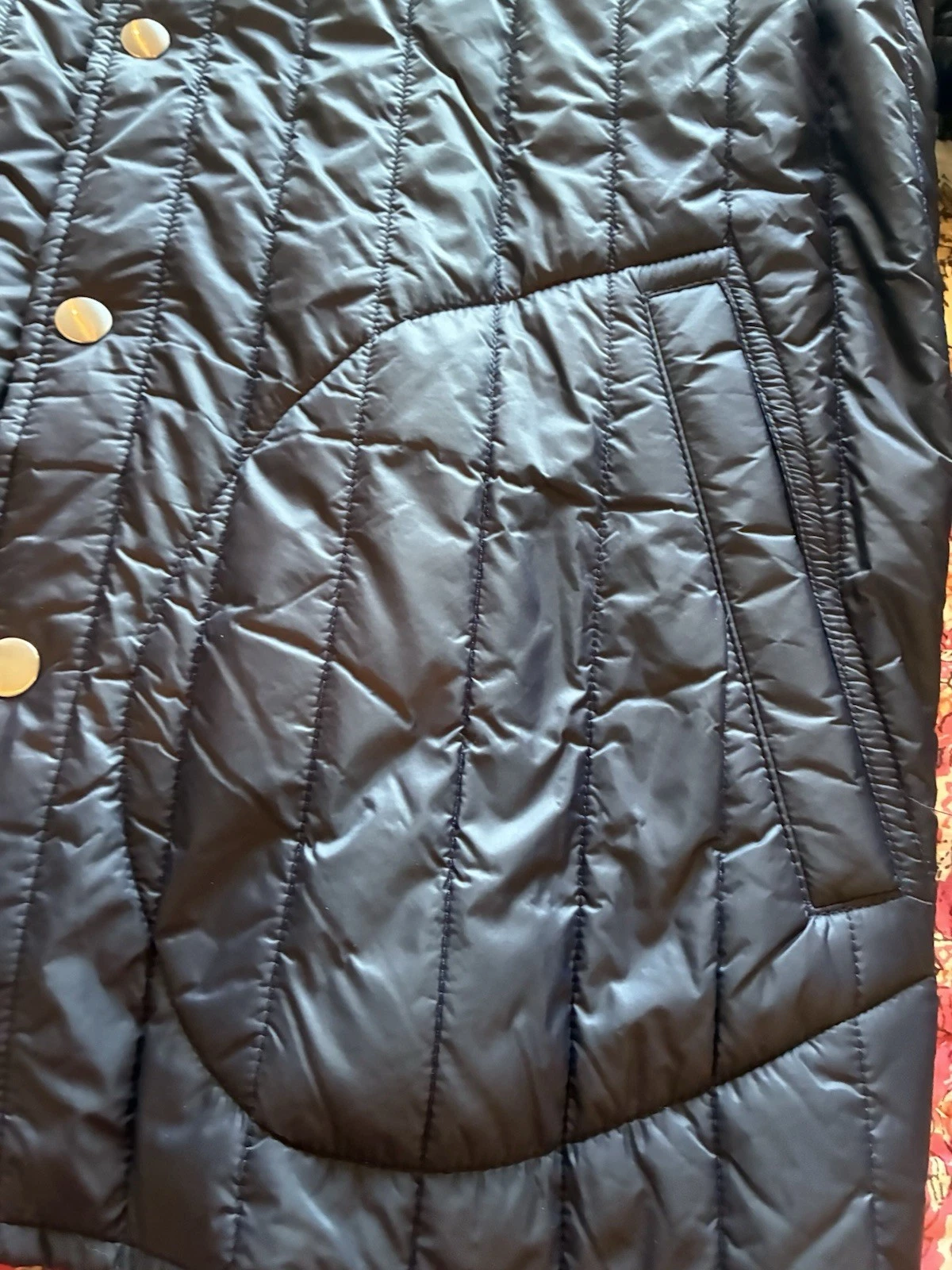 Polo Ralph Lauren Men's Navy Quilted Snap Button Baseball Jacket Medium - product detail image 4