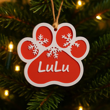 25 Pcs NEW Christmas Pet Paw Ornament Holiday Tree Custom Dog Cat Animal Name