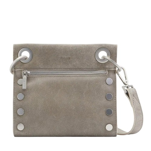 Hammitt Tony Small Pewter Brushed Silver Crossbody Handbag Adjustable Strap