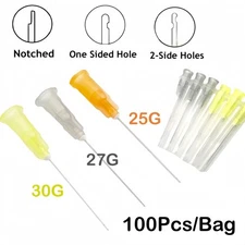 100*Dental Endo Irrigation Needle Tip 25/27/30G End-Closed Side Hole Syringes