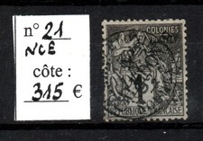 timbre colonies françaises Nelle Calédonie n°21 ob.  rare
