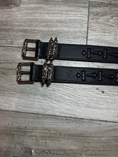 Chrome Hearts Black Embossed Designer Belt for Men with Silver Buckle Adjustable