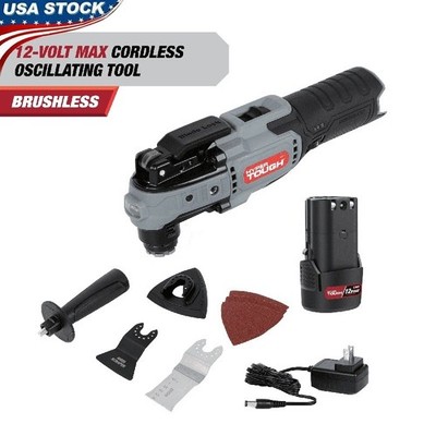 12V Max Brushless Oscillating Tool LED Light Variable Speed 7 Accessories New