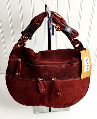 Union Code Women's Suede Leather Crossbody Bag Burgundy Color