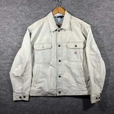 Dickies Mens Denim Jean Chore Barn Coat Jacket Light Blue Large Vintage Workwear