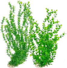 Hamiledyi 23" Tall Aquarium Plastic Plants - 2 Pack Soft Fish Tank Decor, Artifi