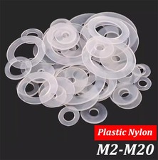 Clear Nylon Plastic Washers Fit Bolts & Screws M2 M3 M4 M5 M6 M8 M10 M12 M16 M20