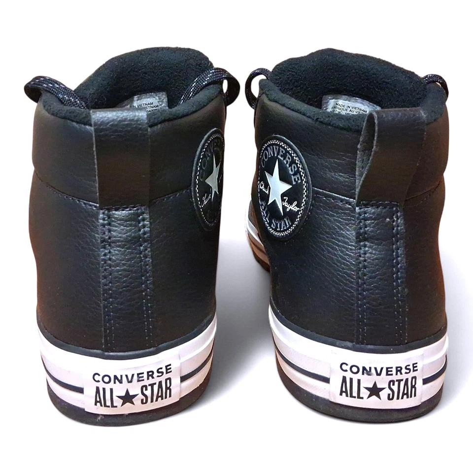 匡威 Converse All Star Chuck Taylor 皮革中帮运动鞋黑色 13 码 — 第 3/4 张图片