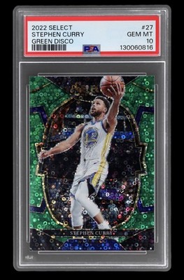 2022 Select Stephen Curry Green Disco Prizm /5 PSA 10 Warriors SSP 3/5 Rare