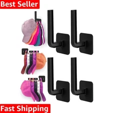 Adhesive Hat Organizer - 4 Hooks for Baseball Caps & Accessories Storage