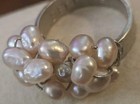 18 Freshwater Pearls: Knotted; Tested 925 Sterling Silver Believe Cocktail Ring — photo 5