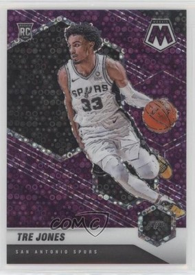 2020-21 Panini Mosaic Fast Break Purple Prizm 31/50 Tre Jones #243 Rookie RC 3o8