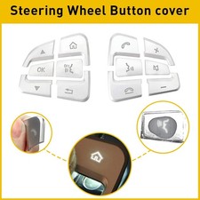 Car Interior Steering Wheel Button Cover Trim Silver Abs For Benz E C Class W104