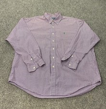 VTG Ralph Lauren Blake Shirt Mens XXL Purple Checked Pony Button Down Collar 90s