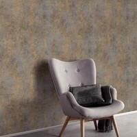 Vliestapete Elle Putzoptik Patina Effekt Grau Gold Metallic 10438-38 (3,74€/1Qm)