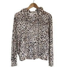 Sundry Womens Leopard Print Zip Up Hoodie Made in USA Animal Print Size 1 NEW