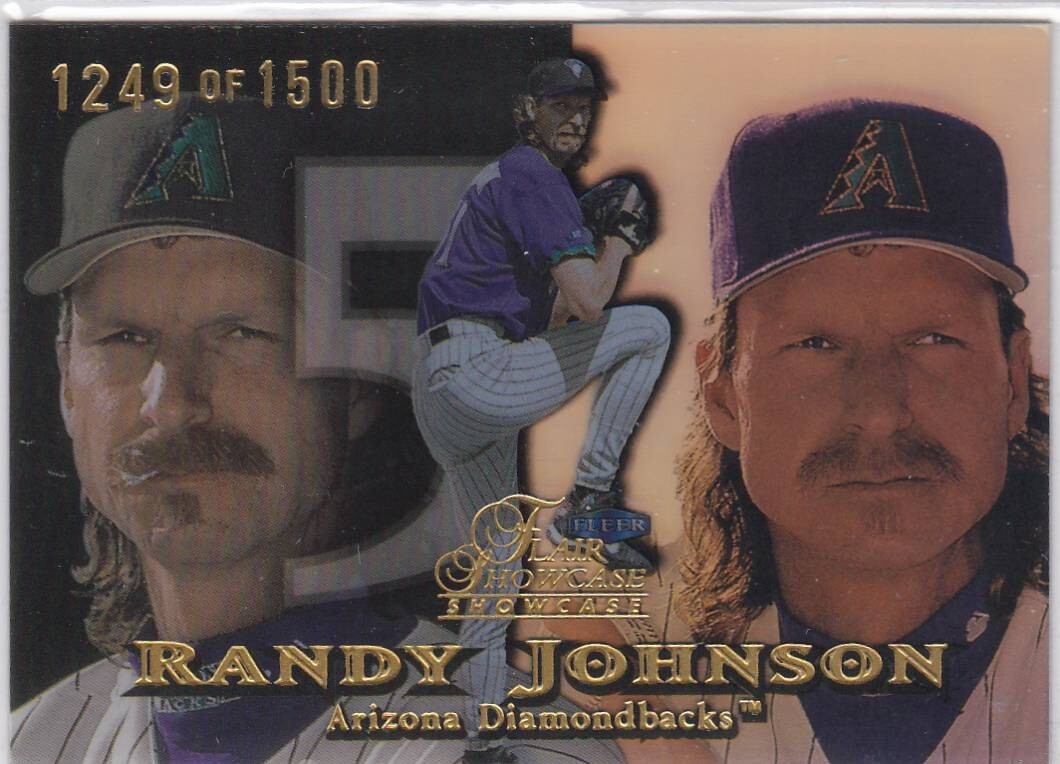 Vetrina Flair 1999 fila 1 posto 28 Randy Johnson Diamondback 1500 spedizione gratuita!