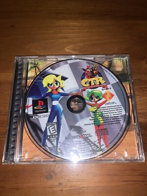 CTR Crash Team Racing Sony Playstation 1 PS1 No Manual Black Label