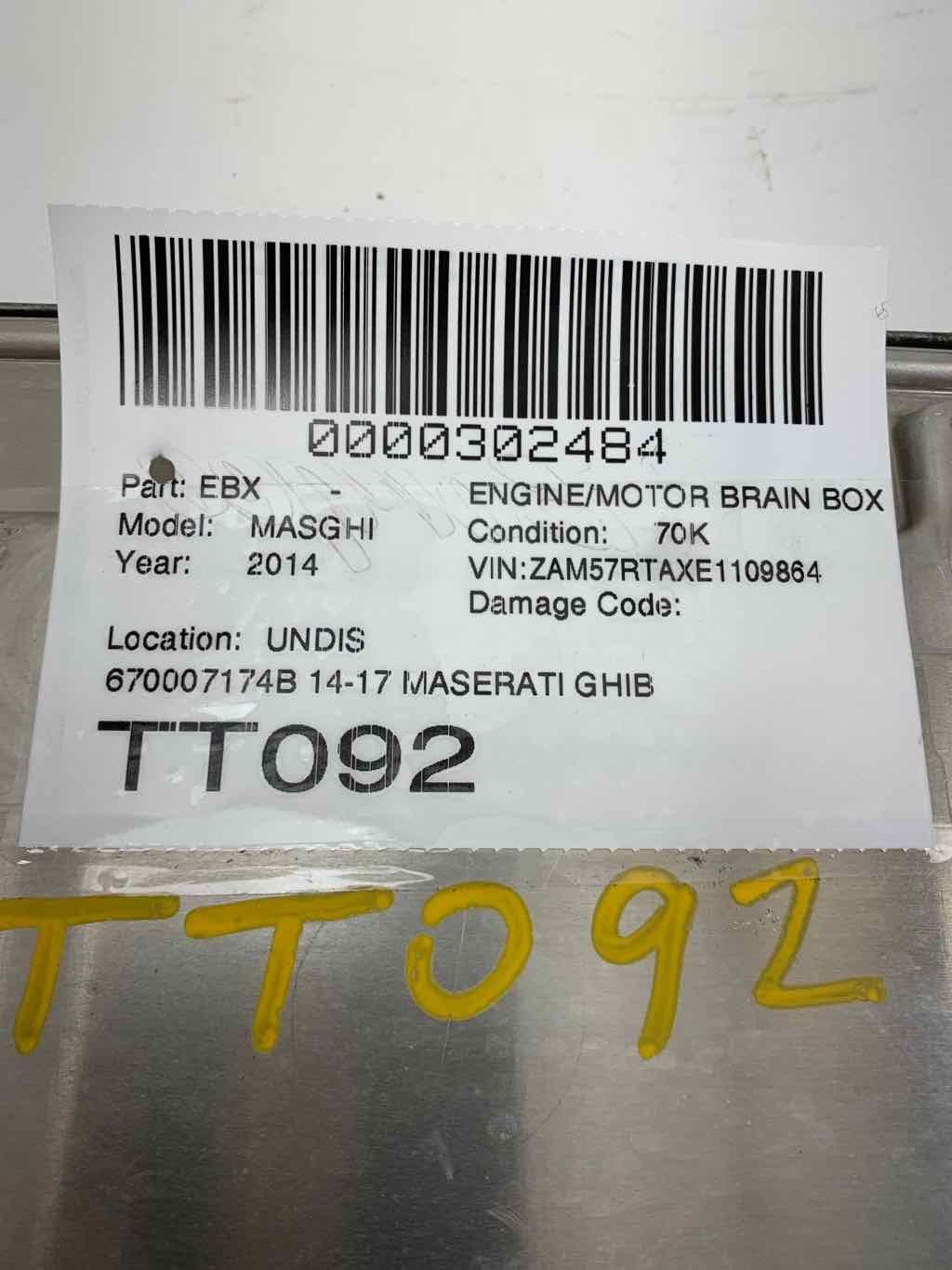 14 MASERATI GHIBLI Engine/motor Brain Box