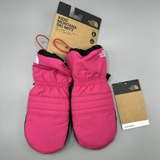 The North Face Montana Ski Mitt Kids Girls Sz L Pink Black Warmest Mittens