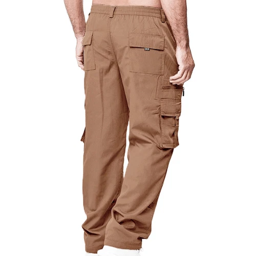 Mens Lightweight with Pockets Bottoms Men Leisure Elastic Waist Cargo Pants - Picture 19 of 47