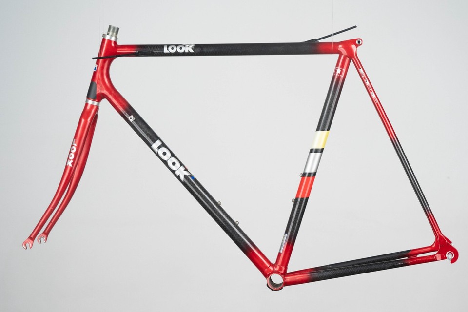 NOS LOOK KG 131 KG131 CARBON FRAME VINTAGE ROAD RACING BIKE RED OLD ...