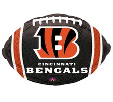 Cincinnati Bengals Shape 21" Football Football Foil Balloon, Black Orange