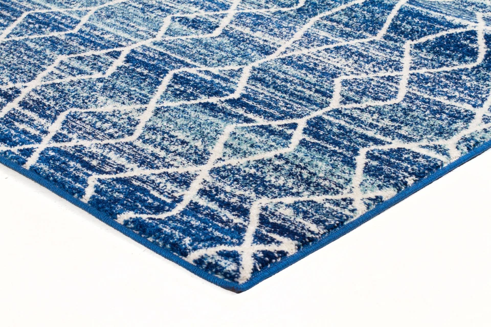 LUXURY STYLE RUGS PLAIN URBAN MOROCCAN OCEAN BLUE MODERN FLOOR RUG 160x230cm O5 - image 2 of 4