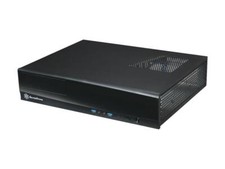 SILVERSTONE Black Aluminum skin reinforced plastic front panel, 0.8mm SECC body
