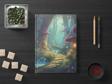 Enchanted Mushroom Hardcover Notebook Magical Forest Journal 8"x5.7"