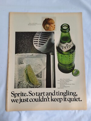 1967 VTG Orig Magazine Ad Sprite Soda We Just Couldn't Keep It Quiet So Tart