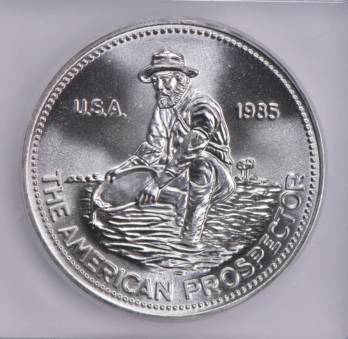MS70 1985 Engelhard American Prospector 1 Troy Oz Silver