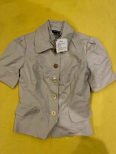 Etcetera Jackets Double Collar Button Front In Khaki Size 2 Msrp $275