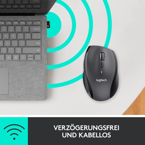 Logitech M705 Marathon Kabellose Maus, 2,4 GHz mit USB-Unifying-Empfänger, 1000 - Bild 7 von 9
