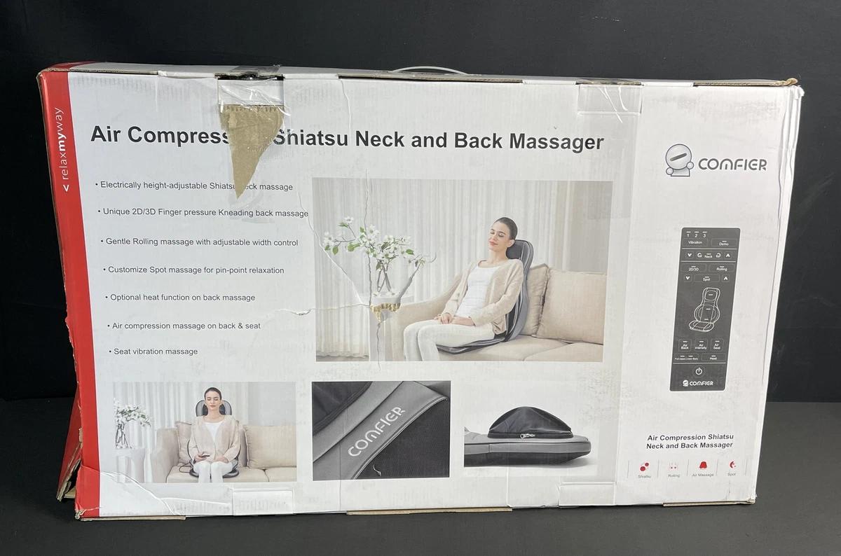 Comfier CF-2309 Neck and Back Massager with Heat Shiatsu Chair