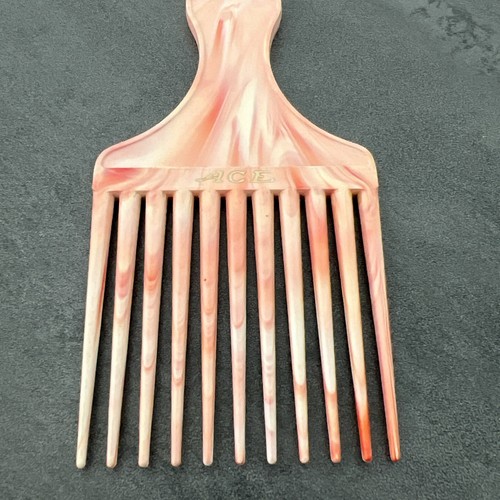 Pettine vintage per capelli asso viola marmorizzato rosa plettro/denti larghi, 5" - Foto 2 di 5