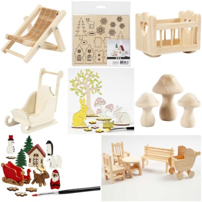 Miniatur Häuser Möbel Figuren Weihnachtsbaum Tier Sets Malprojekt - Auswahl