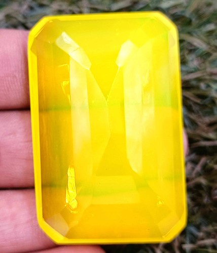 Transparent Emerald Cut EGL Certified 180 Ct Ethiopian Bi-Color Yellow Gemstone - Picture 6 of 13