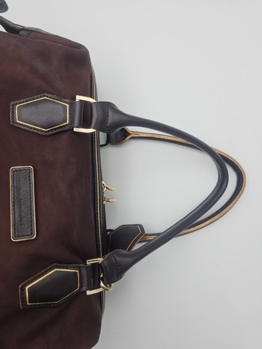 Longchamp Legende Brown Suede Leather Boston Shoulder Bag - Picture 6 of 15