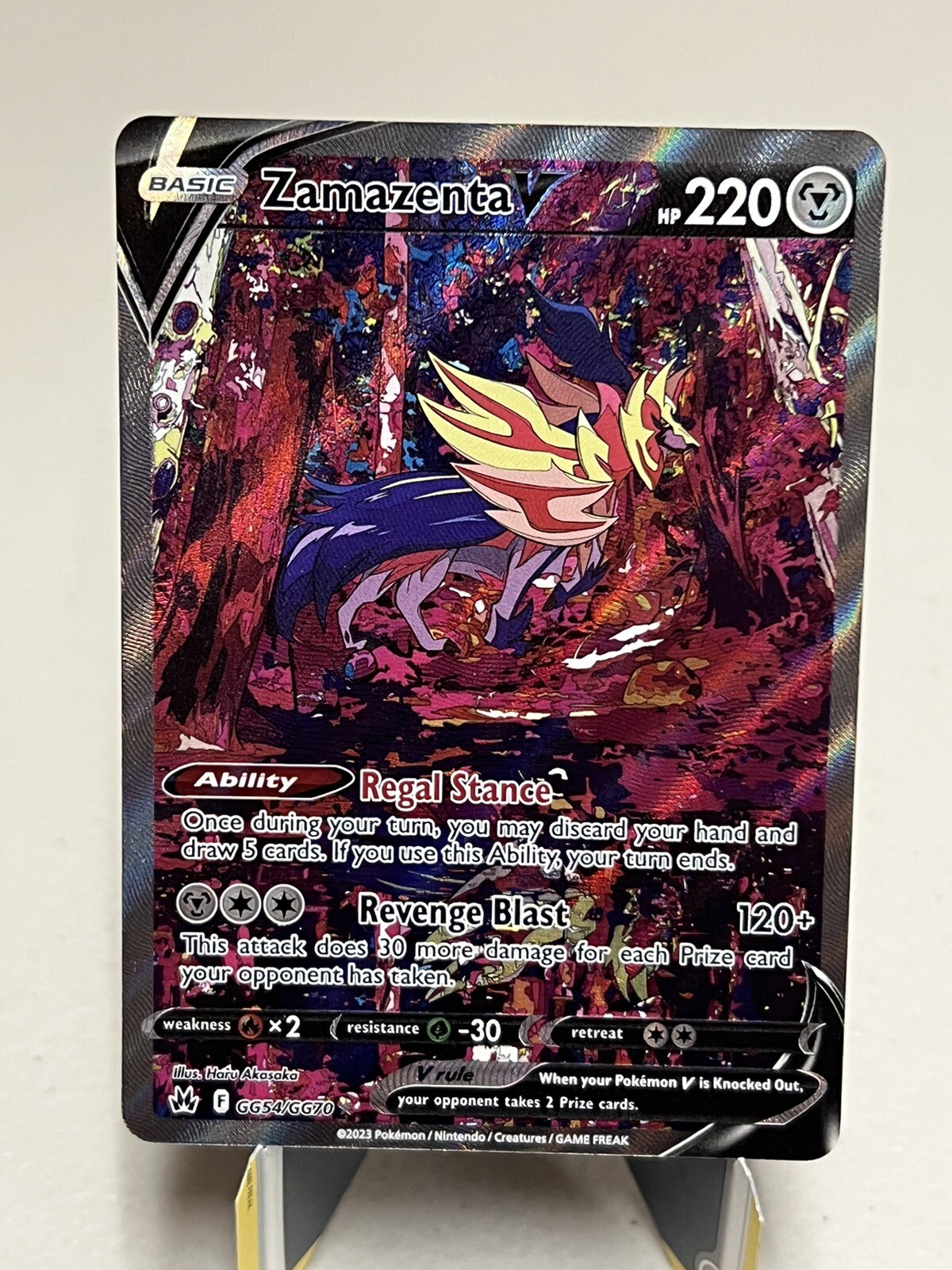 Pokemon Zamazenta V GG54 Alt Art Crown Zenith Galarian Gallery Ultra